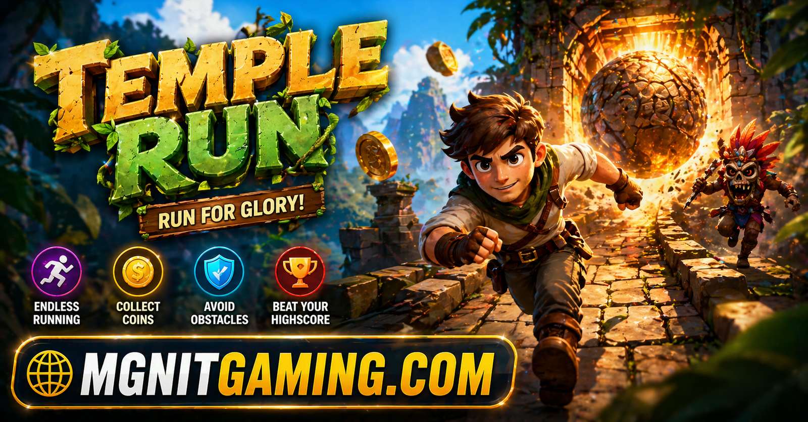 Temple Run Adventure | Escape the Jungle & Beat Every Obstacle | Play Free on MGNiT Gaming